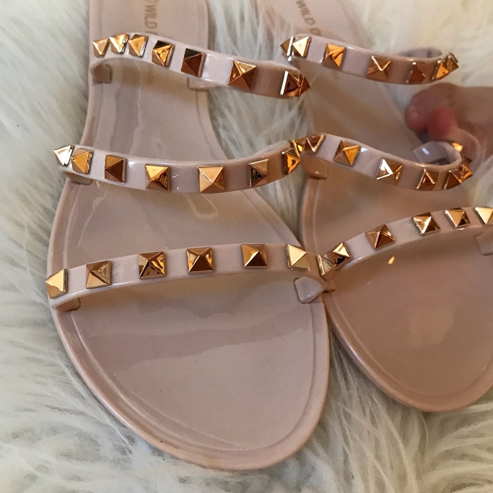 Studded Nude Jelly Sandals - Picture 6 of 10